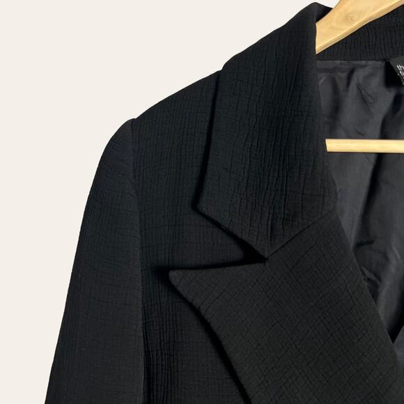 Eileen Fisher Black Silk Blend Crinkled Double Breasted Blazer Jacket 1X - Picture 4 of 8